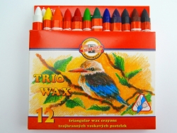 Voskové pastelky KOH-I-NOOR 12 barev 10mm trojhranné